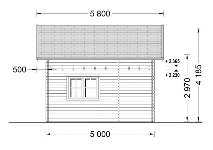 Blockbohlenhaus mit Schlafboden DORNBIRN (44 mm), 20 m² + 16 m²