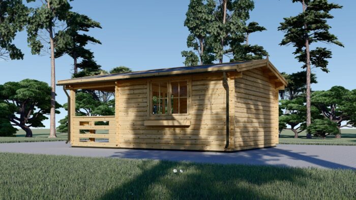 Gartenhaus aus Holz SABINE, 4x5.75 m, 16 m² + 7 m² Terrasse