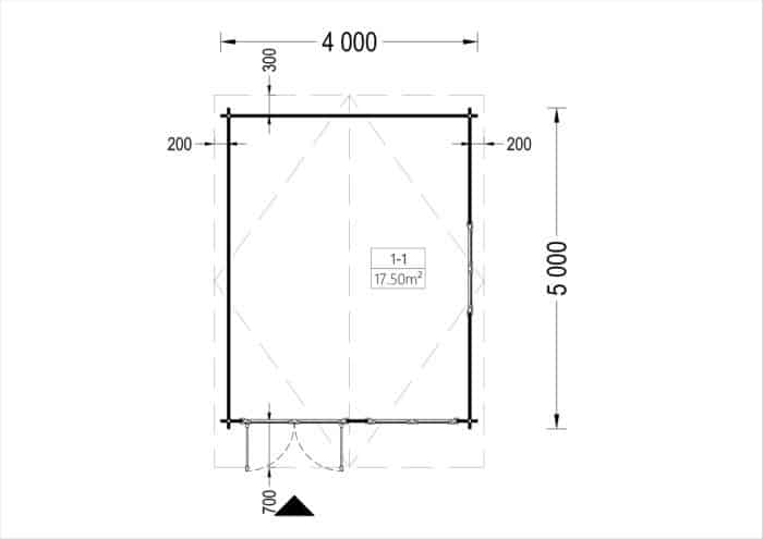 Premium Gartenhaus LINZ (44mm), 4x5m, 20m²