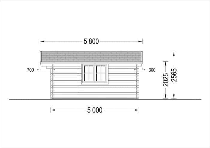 Premium Gartenhaus LINZ (34mm) 5x5m, 25m²