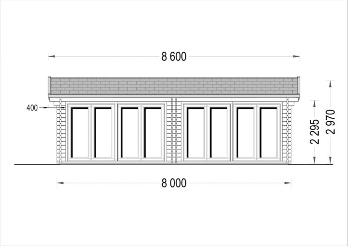 Premium Blockbohlenhaus AUGSBURG (66 mm) 48 m²