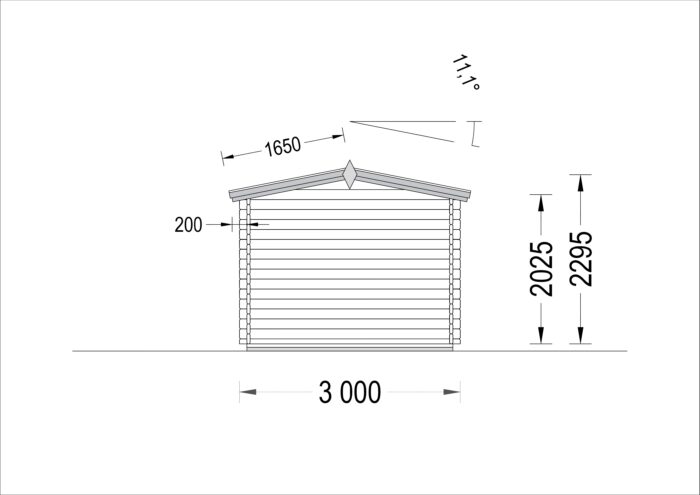 Premium Gartenhaus aus Holz PETRA (34mm), 3x3m