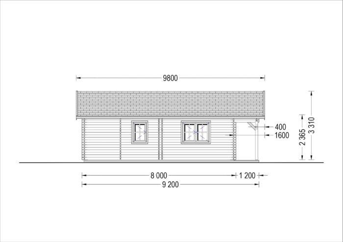 Blockbohlenhaus RIVIERA (66 mm), 100 m² + 20m² Terrasse
