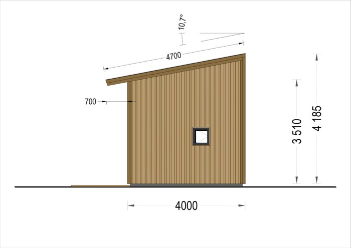 Blockbohlenhaus SANDRA (34mm + Holzverschalung), 20m²