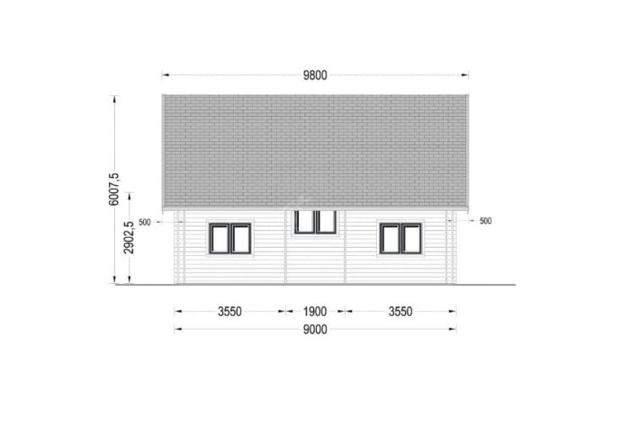Holzhaus DANA (44+44 mm), 80 m²