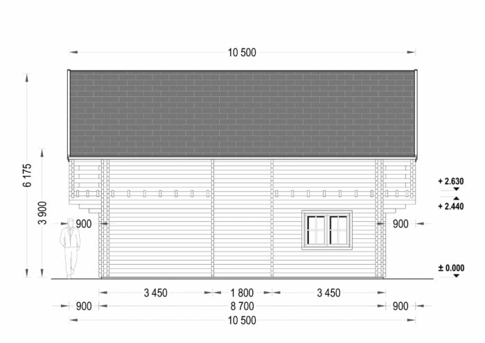 Blockbohlenhaus LISA (44 + 44mm) 108m²