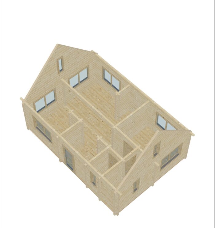 Blockbohlenhaus Erni (114 mm Wandstärke ) 91 m² mit Schalfboden