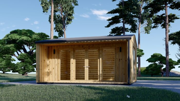 Gartenhaus TINA (34mm + Holzverschalung ), 4x4m, 12m²