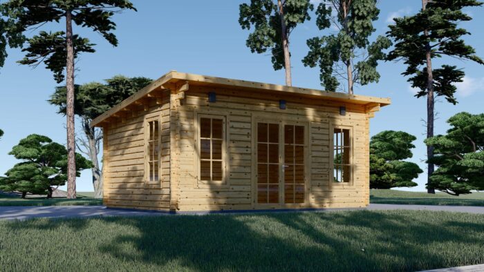 Gartenhaus aus Holz EBENSEE (44 mm), 5x4 m, 20 m² inkl. Fußboden