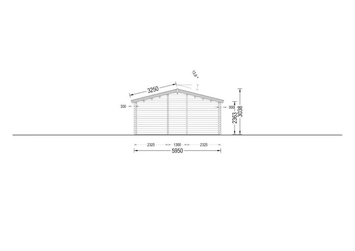 Blockbohlenhaus BIRGIT (66mm), 6x19m, 114m²