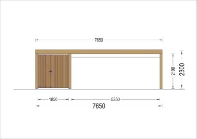 Double Wooden Carport LUNA With A Shed LUNA DUO F PLUS 7.6x5.6 m With A Side Wall page 0002