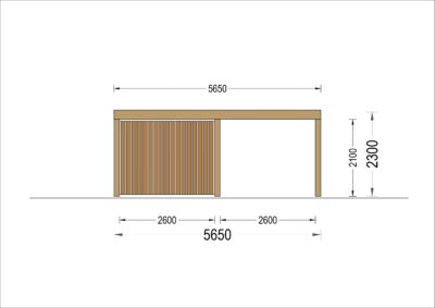 Double Wooden Carport LUNA With A Shed LUNA DUO F PLUS 7.6x5.6 m With A Side Wall page 0003