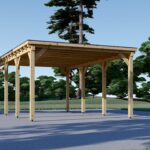 Carport aus Holz mit Flachdach, 3x6m, 18m²