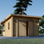 Holzgarage mit Flachdach (44 mm), 3.6x5.4 m, 20 m²