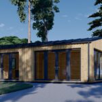 Blockbohlenhaus MARTA Modern 44mm + Holzverschalung 48m²