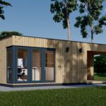 Gartenhaus PREMIUM (Isoliert, SIPS), 5x3 m, 15 m² Mit Terrasse 3x3 m, 9 m²