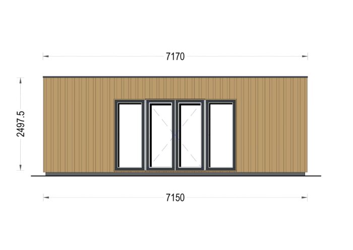 Premium Gartenhaus Tobi (34 mm + Holzverschalung) 24m²