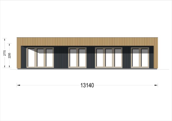 Holzhaus KULM 3 (66 mm + Holzverschalung) 70m² Isoliert