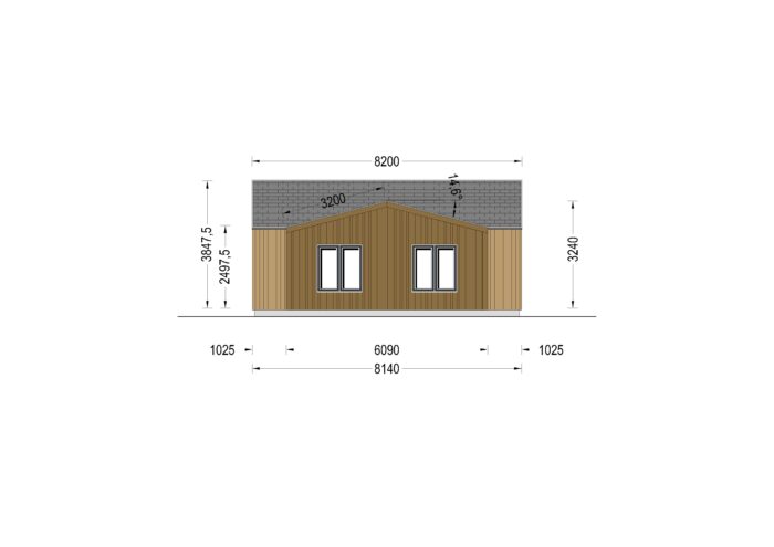 Wohnhaus VALERI (44 mm + Holzverschalung Isoliert), 80 m²