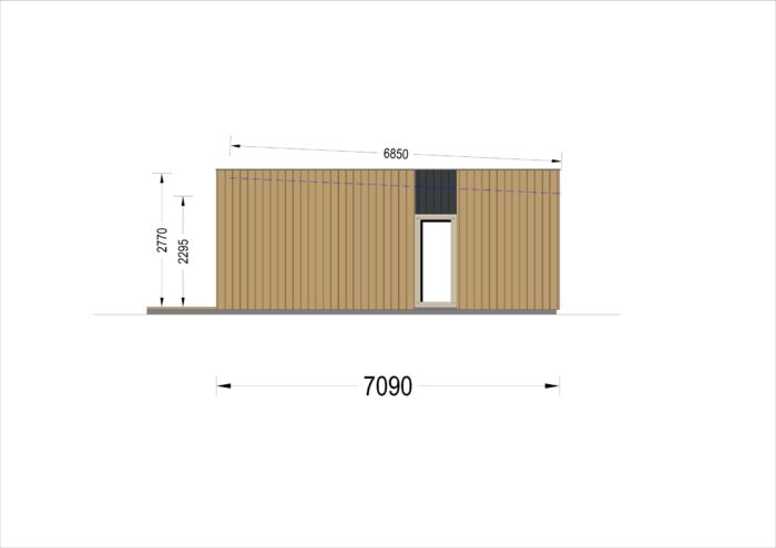 Holzhaus KULM 3 (66 mm + Holzverschalung) 70m² Isoliert