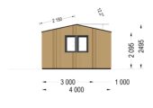Gartenhaus TAURUS (34mm + Holzverschalung ), 4x4m, 12m² – Bild 8
