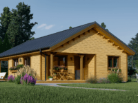 Holzwohnhaus LEIBNITZ (Isoliert, 66 mm + Holzverschalung), 70 m²