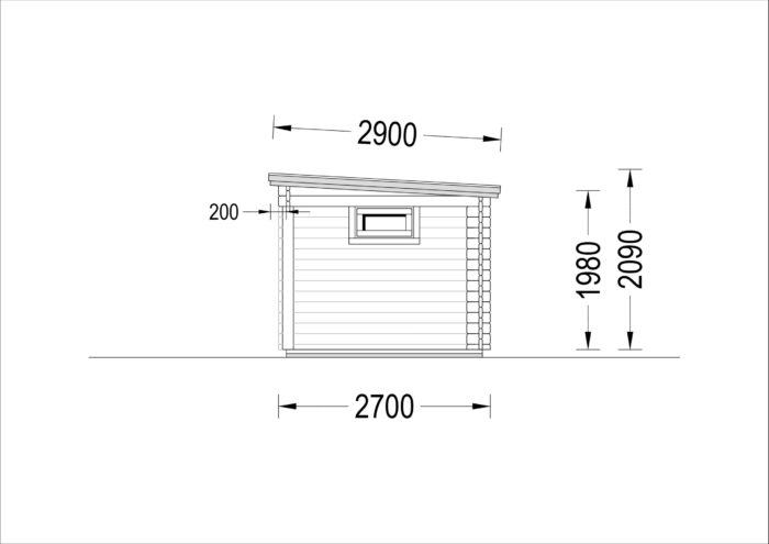 Gartenhaus mit Terrasse Leon (28 mm), 5.2x2.7 m, 7 m² + 7 m²