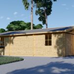 Doppelgarage aus Holz (44mm), 6x9 m, 54m²