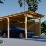 Carport mit L-förmiger Wand,  3,2x6m