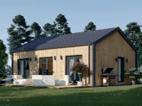 Blockbohlenhaus ARNOLD Isoliert (66mm + Holzverschalung), 40m²