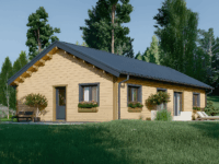 Blockbohlenhaus LIENZ (66 mm + Holzverschalung Isoliert) 103 m²