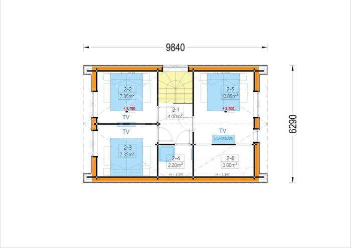 Holzhaus AUSTRIA ( 66mm + Holzverschalung, Isoliert), 81m² – Bild 7