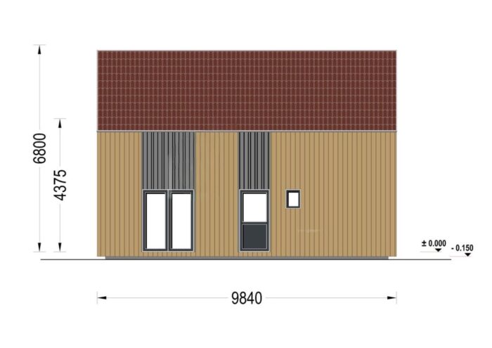 Holzhaus AUSTRIA ( 66mm + Holzverschalung, Isoliert), 81m² – Bild 11