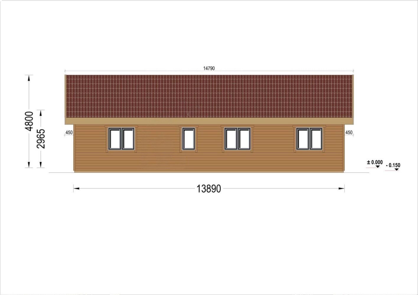 lienz2 Blockbohlenhaus LIENZ (66 mm + Holzverschalung Isoliert) 103 m² – Bild 5