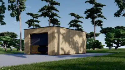 Holzgarage mit Flachdach mit 34mm + Holzverschalung, 4x6m, 24m² – Bild 7