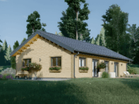 Blockbohlenhaus BERNAU Isoliert, 66 mm + Holzverschalung), 94 m²