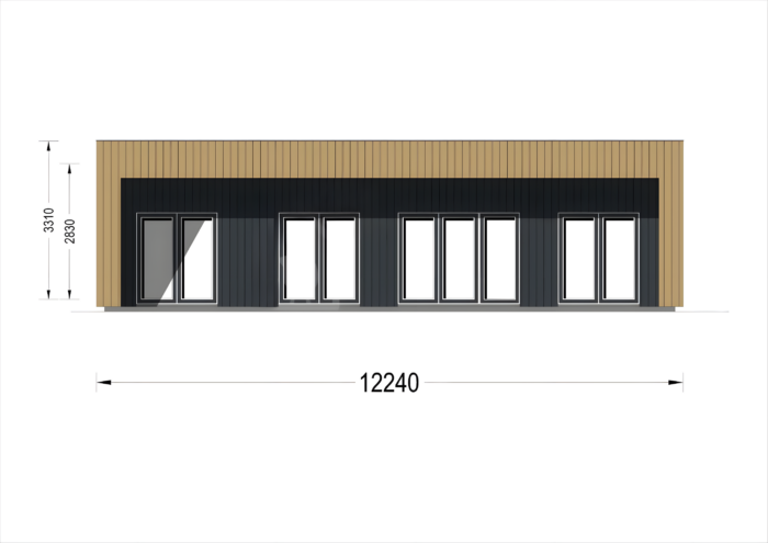 Holzhaus KULM 2 (66 mm + Holzverschalung) 63 m² Isoliert