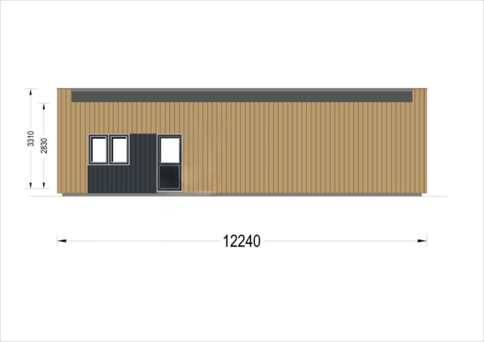 Holzhaus KULM 2 (66 mm + Holzverschalung) 63 m² Isoliert