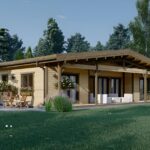 Holzwohnhaus Florenz Isoliert, 66 mm + Holzverschalung, 84 m²