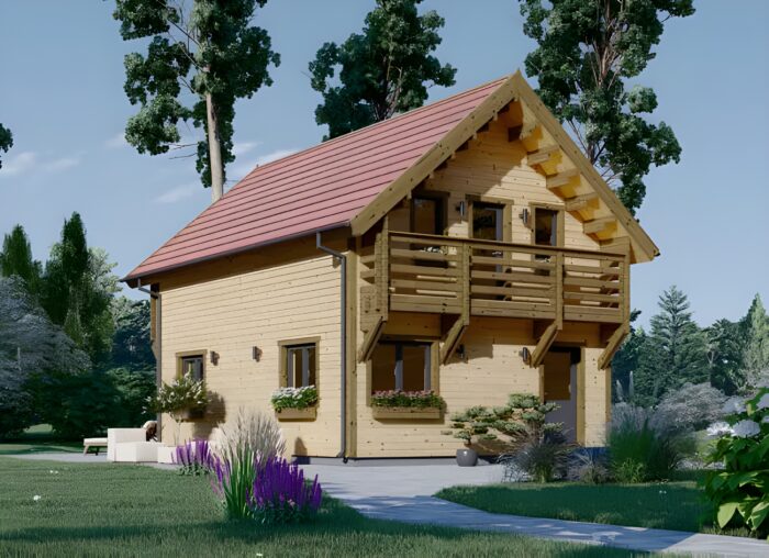 Holzhaus LISA (PREMIUM Isoliert, 66 mm + Holzverschalung), 80 m²