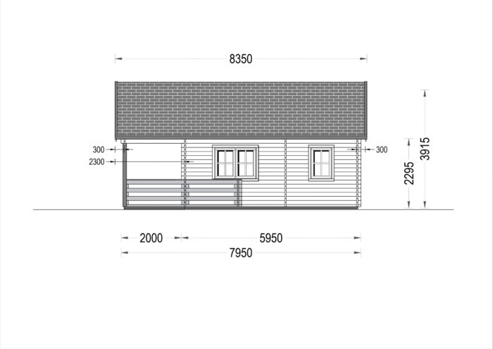 Premium Blockbohlenhaus Innsbruck (44 mm) 36 m² mit 14 m² Schlafboden