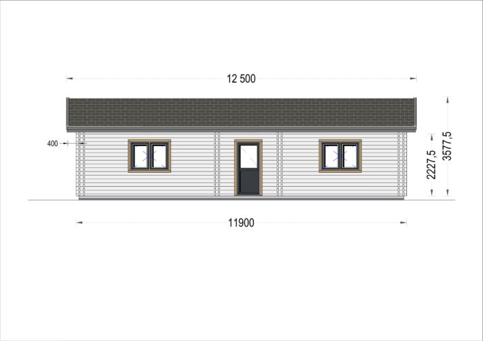 Blockbohlenhaus ANGELA (66mm), 71m²