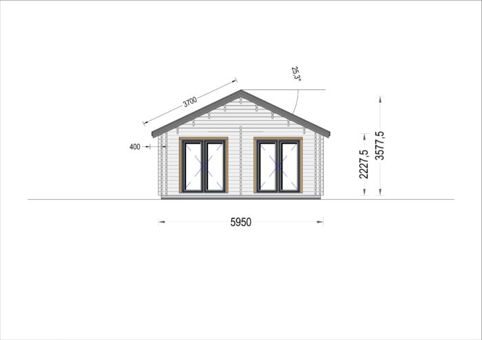 Blockbohlenhaus ANGELA (66mm), 71m²