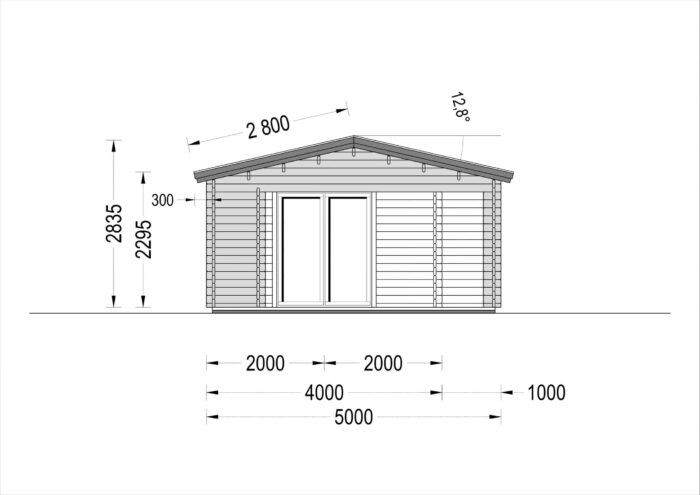 Blockbohlenhaus MILAN (44 mm) 37 m²