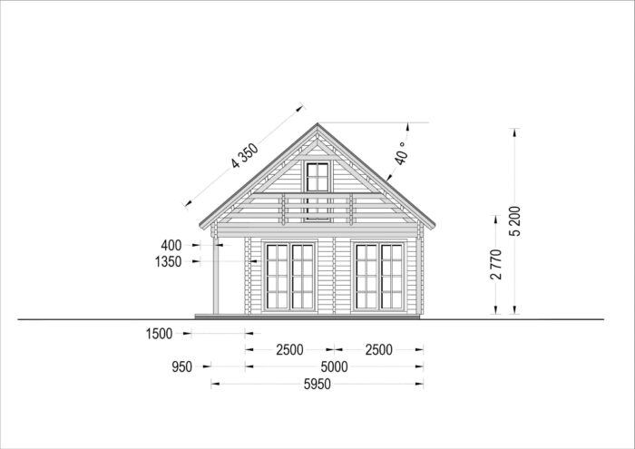 Blockbohlenhaus ANIKA (66 mm) 139 m² mit Terrasse