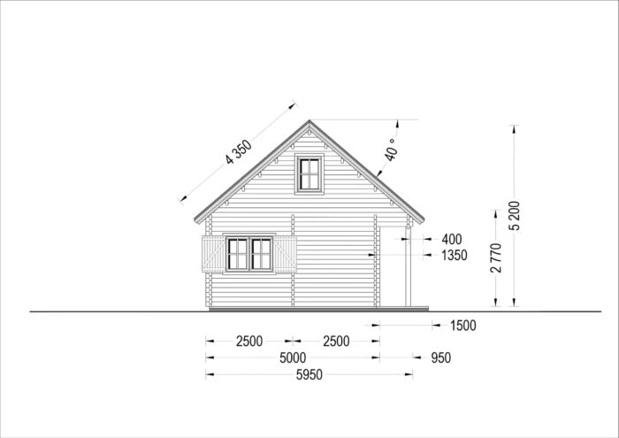 Blockbohlenhaus ANIKA (66 mm) 139 m² mit Terrasse