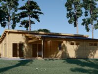 Blockbohlenhaus SEEFELD  (66mm) 105m² mit Flachdach