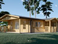 Blockbohlenhaus DORIS (44 + 44 mm) 63 m² mit Terrasse