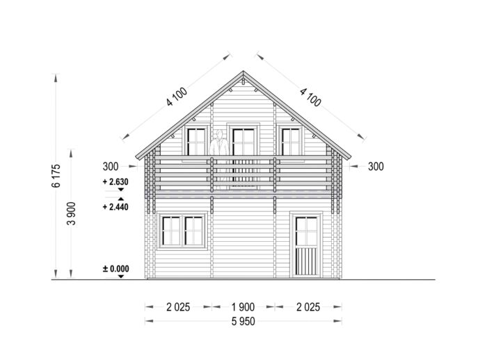 Blockbohlenhaus LISA (44 + 44mm) 108m²