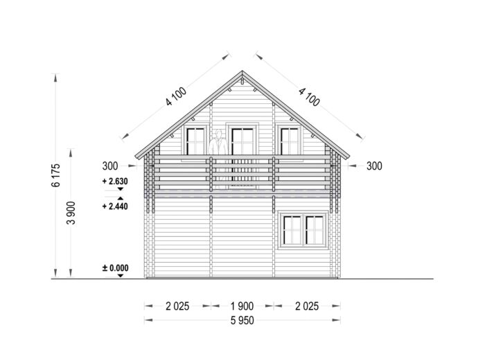 Blockbohlenhaus LISA (44 + 44mm) 108m²